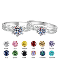 Star Moon Moissanite Couple Ring Set | 0.5CT + 1CT | S925 Sterling Silver | Promise Ring — image 4