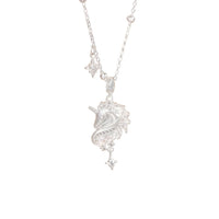 Moissanite Unicorn Pendant Necklace | S999 Pure Silver | Women Light Luxury Collarbone Chain | Birthday Gift — image 1