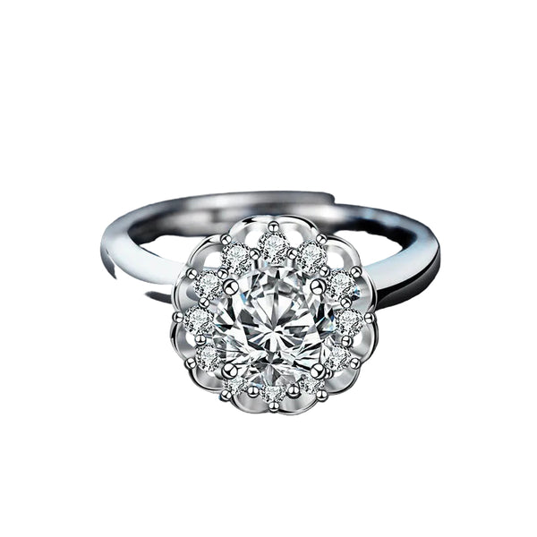 1CT Oval Cut Moissanite Halo Engagement Ring | D Color VVS1 | S925 Sterling Silver | Women Wedding Ring