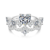 1CT Princess Cut Moissanite Bridal Ring Set | D Color VVS1 | S925 Sterling Silver Engagement Ring — image 1