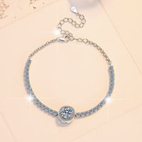 1CT Moissanite Square Bead Bracelet | S925 Sterling Silver | Women Fashion Bracelet | Wedding Gift — image 4