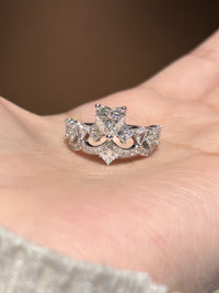 1CT Princess Cut Moissanite Bridal Ring Set | D Color VVS1 | S925 Sterling Silver Engagement Ring — image 4