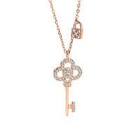 Moissanite Key to Love Pendant Necklace | S925 Sterling Silver | Women Clavicle Chain | Birthday Gift — image 2