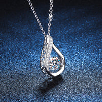 1CT Pear Cut Moissanite Teardrop Pendant Necklace | S925 Sterling Silver | Women Clavicle Chain — image 5