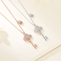 Moissanite Key to Love Pendant Necklace | S925 Sterling Silver | Women Clavicle Chain | Birthday Gift — image 5