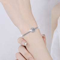 1CT Moissanite Square Bead Bracelet | S925 Sterling Silver | Women Fashion Bracelet | Wedding Gift — image 2