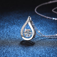1CT Pear Cut Moissanite Teardrop Pendant Necklace | S925 Sterling Silver | Women Clavicle Chain — image 4