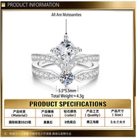 1CT Princess Cut Moissanite Engagement Ring | D Color VVS1 | S925 Sterling Silver | Bridal Wedding Ring — image 4