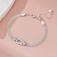 Moissanite Horseshoe Clasp Bracelet | French Classic | S925 Sterling Silver | Women High-End Bracelet — image 4