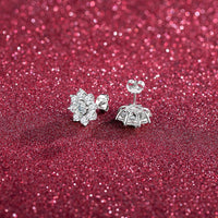 Round Cut Moissanite Sunflower Stud Earrings | S925 Sterling Silver | Four-Prong | Women Light Luxury — image 3