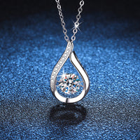1CT Pear Cut Moissanite Teardrop Pendant Necklace | S925 Sterling Silver | Women Clavicle Chain — image 3