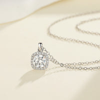 1CT Moissanite Cube Pendant Necklace | S925 Sterling Silver | Women Collarbone Chain | Birthday Gift — image 3