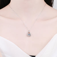 1CT Pear Cut Moissanite Teardrop Pendant Necklace | S925 Sterling Silver | Women Clavicle Chain — image 2