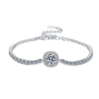 1CT Moissanite Square Bead Bracelet | S925 Sterling Silver | Women Fashion Bracelet | Wedding Gift — image 1