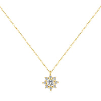 1CT Moissanite Snowflake Pendant Necklace | S925 Sterling Silver | Women Collarbone Chain | Light Luxury — image 1