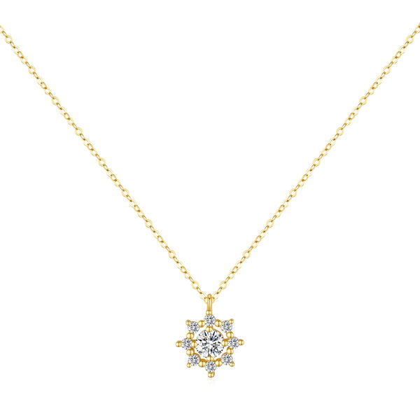 1CT Moissanite Snowflake Pendant Necklace | S925 Sterling Silver | Women Collarbone Chain | Light Luxury