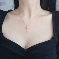 Moissanite Key to Love Pendant Necklace | S925 Sterling Silver | Women Clavicle Chain | Birthday Gift — image 3