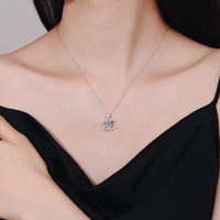 1CT Moissanite Double C Pendant Necklace | S925 Sterling Silver | Luxury Women Clavicle Chain — image 2