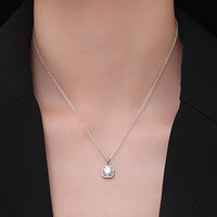 1CT Moissanite Cube Pendant Necklace | S925 Sterling Silver | Women Collarbone Chain | Birthday Gift — image 2