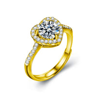 1CT Heart Shaped Moissanite Ring | Eternal Love Open Design | S925 Sterling Silver | Women Engagement Ring — image 2