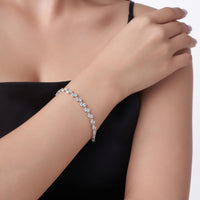 5CT Round Moissanite Tennis Bracelet | 50 Stones | S925 Sterling Silver | Women Light Luxury Bracelet — image 2